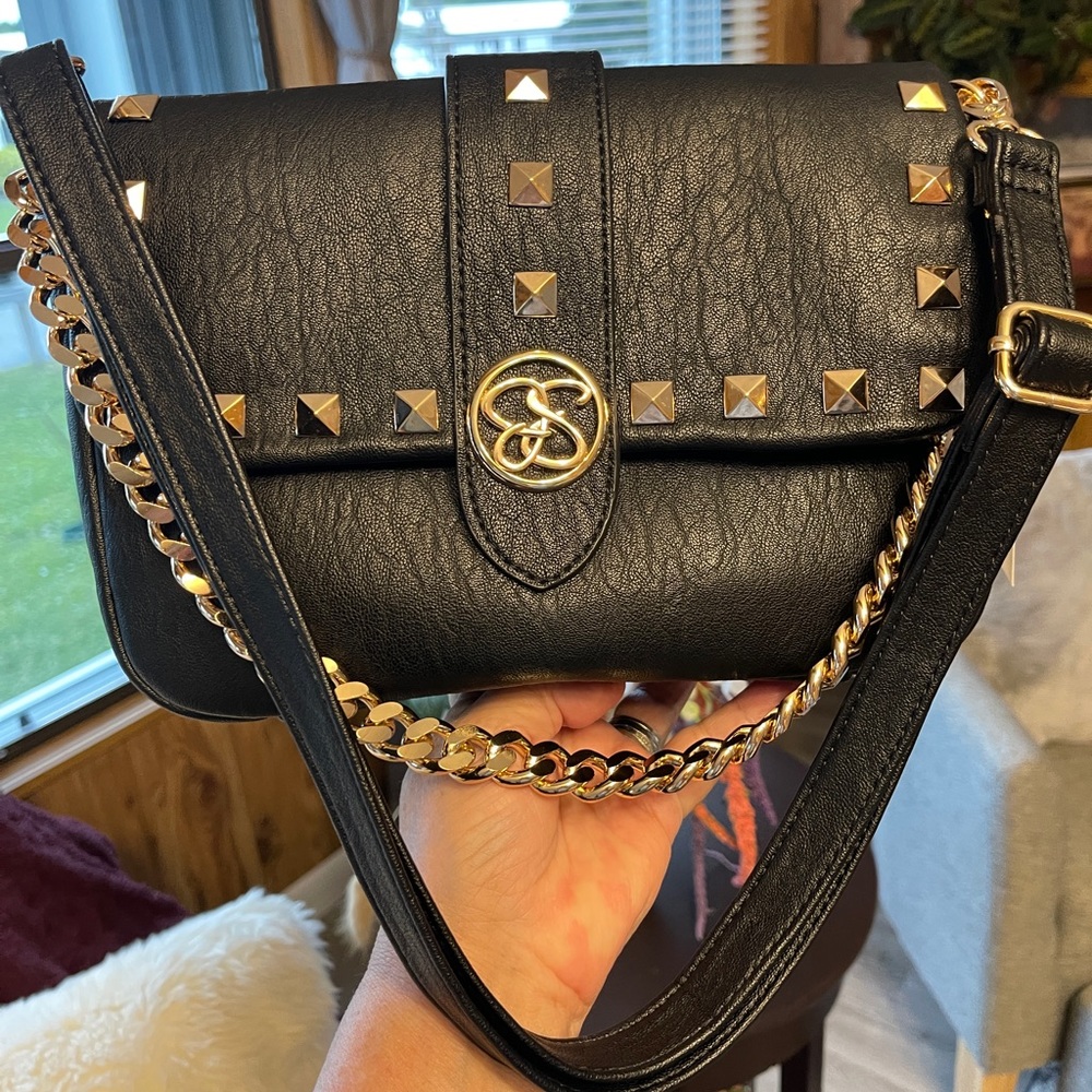 JESSICA SIMPSON Crossbody Bag with Gold Details and Chain Strap In Jenni… - Picture 2 of 16